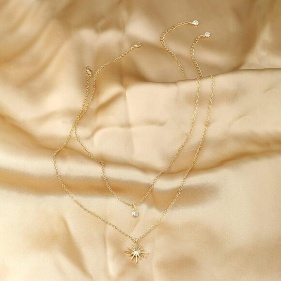 Diamond Necklaces for Women, Dainty 14k Gold/Sterling Silver Choker Necklace Sim - Picture 6 of 7